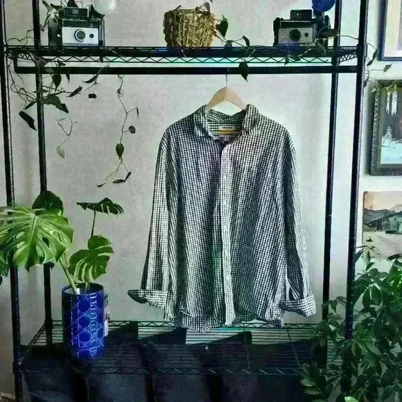 Goodthreads Other - Mens Goodthreads Olive Gingham Shirt XXL